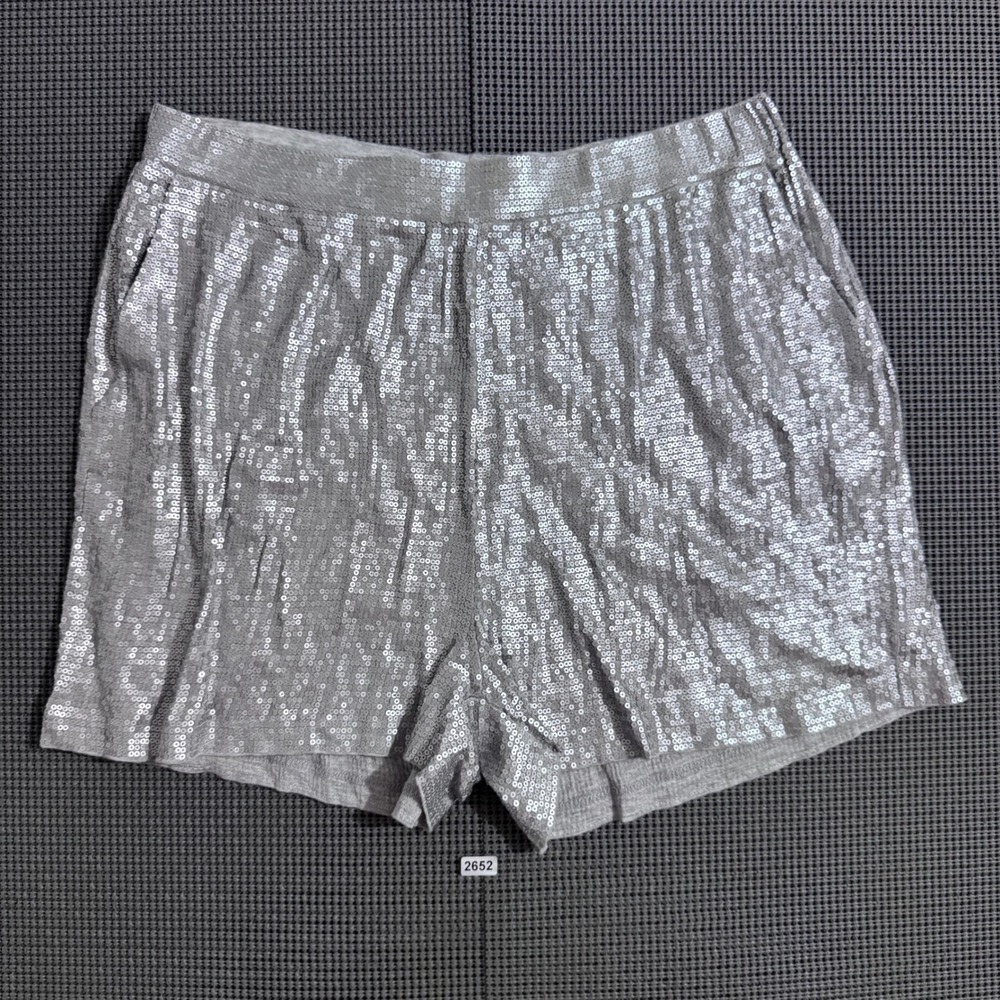 Michael Michael Kors Silver Sequin Pull On Shorts Women Size M